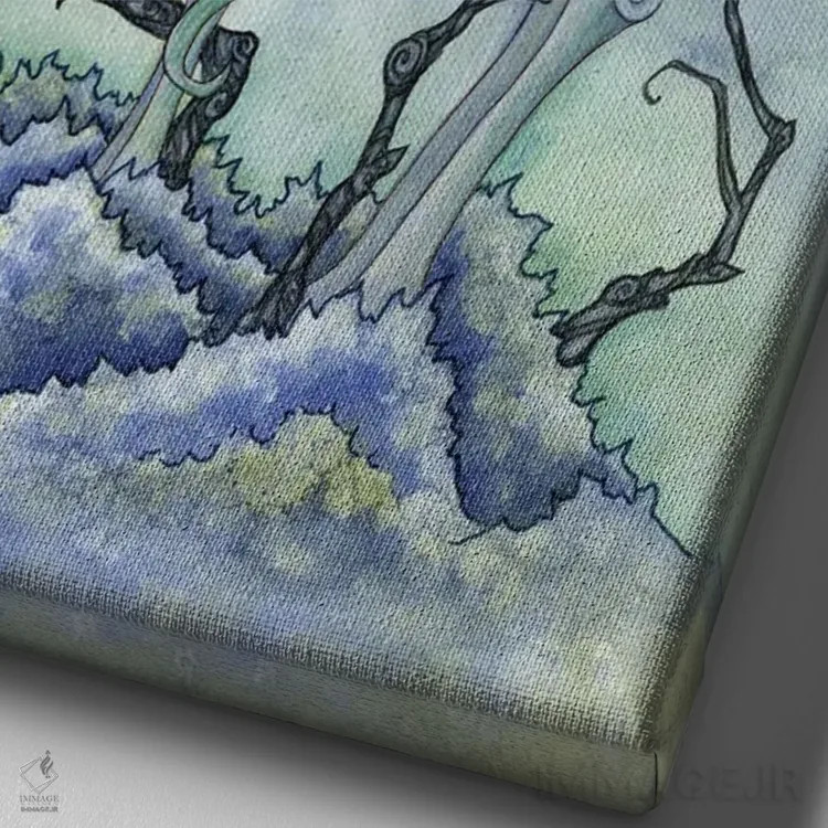 تابلو گرگومیش اثر امی براون - نمای نزدیک بافت بوم