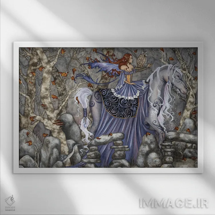 تابلو سفر جادویی اثر امی براون - نمای قابدار سفید