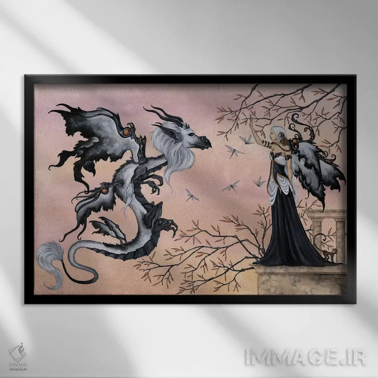 تابلو درودها اثر امی براون - نمای قابدار مشکی