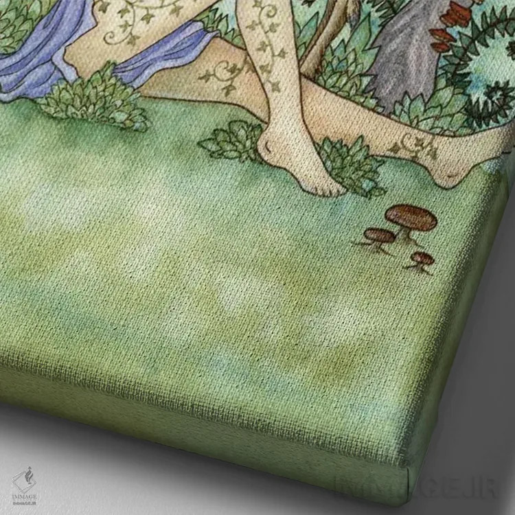 تابلو وقت چای اثر امی براون - نمای نزدیک بافت بوم