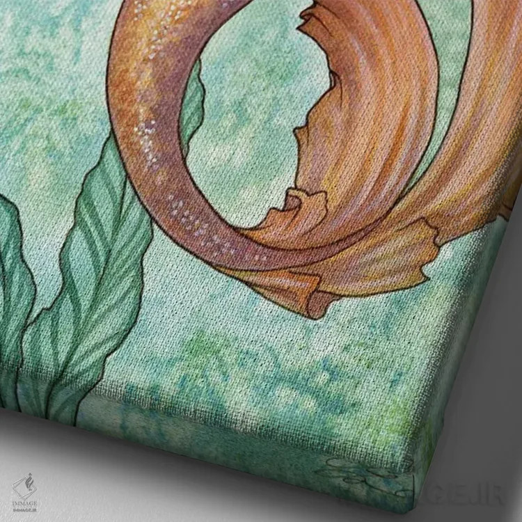 تابلو اسب دریایی خجالتی اثر امی براون - نمای نزدیک بافت بوم