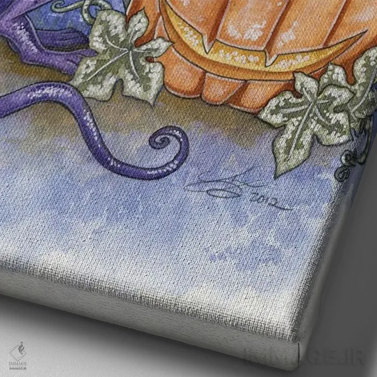 تابلو بو! (صدای ترساندن) اثر امی براون - نمای نزدیک بافت بوم