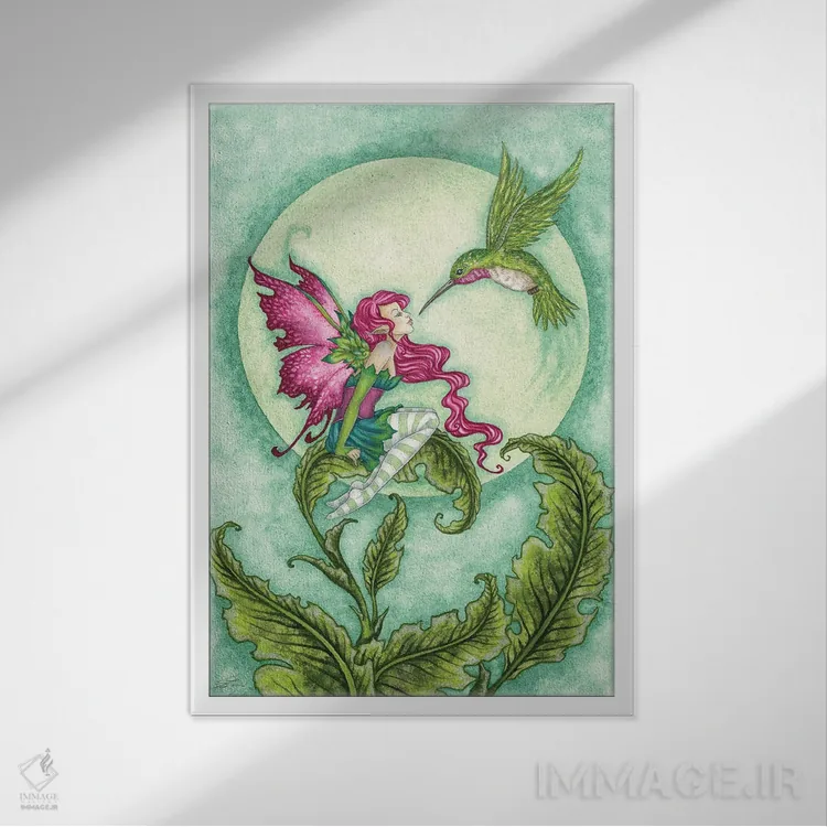 تابلو دلبری (عشوهگری) اثر امی براون - نمای قابدار سفید