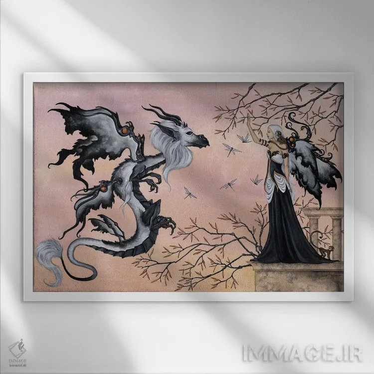 تابلو درودها اثر امی براون - نمای قابدار سفید