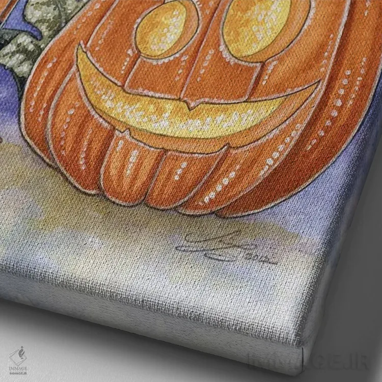 تابلو عشق اژدها به آبنبات ذرتی اثر امی براون - نمای نزدیک بافت بوم