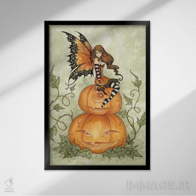 تابلو پری هالووین اثر امی براون - نمای قابدار مشکی