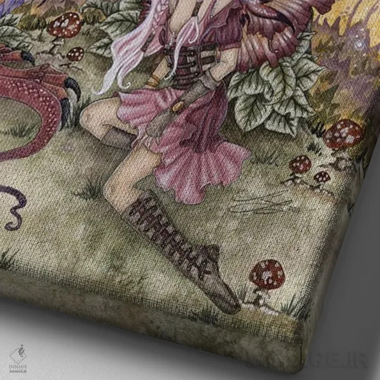 تابلو گردهمایی هنگام سپیدهدم اثر امی براون - نمای نزدیک بافت بوم