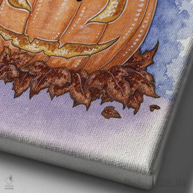 تابلو هنوز هالووین نشده؟ اثر امی براون - نمای نزدیک بافت بوم