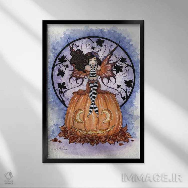 تابلو هنوز هالووین نشده؟ اثر امی براون - نمای قابدار مشکی