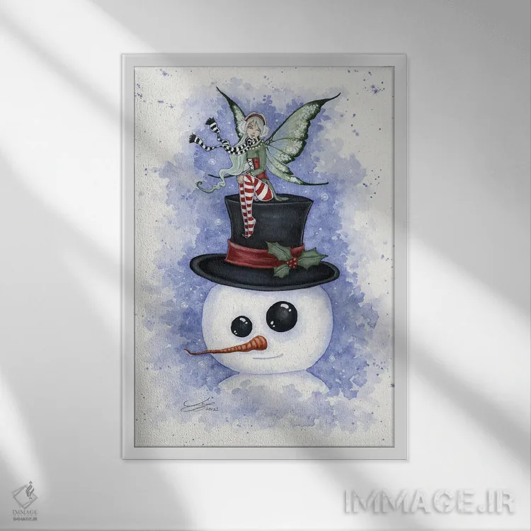 تابلو دوستان یخی اثر امی براون - نمای قابدار سفید