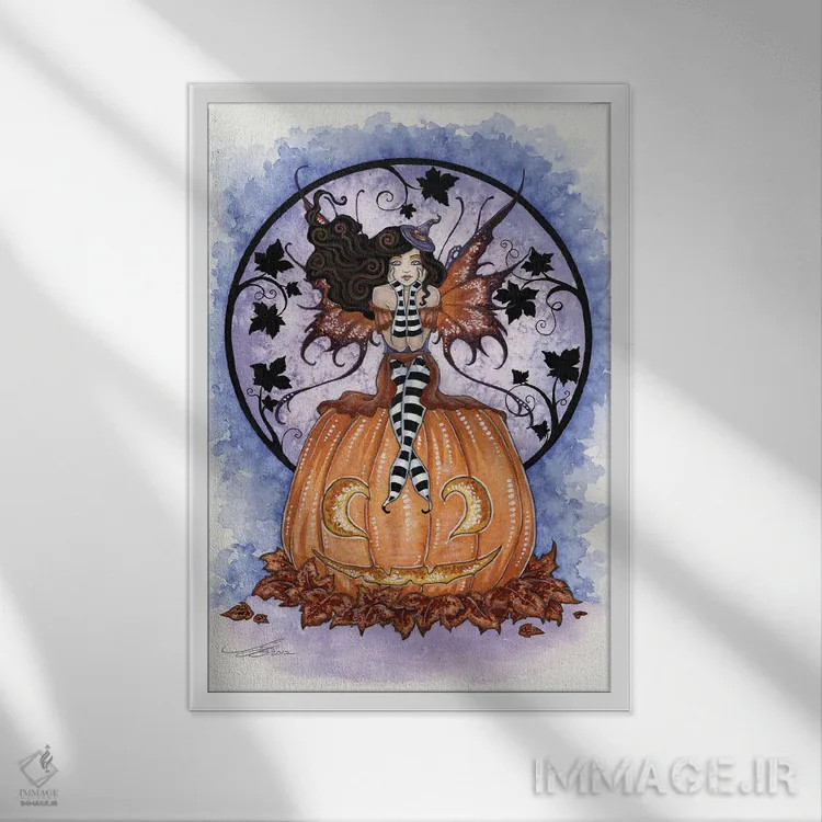 تابلو هنوز هالووین نشده؟ اثر امی براون - نمای قابدار سفید