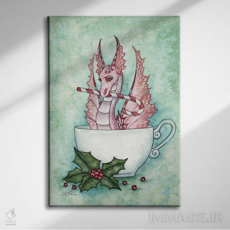 تابلو کاملاً نعناعی اثر امی براون - نمای روبهرو روی دیوار