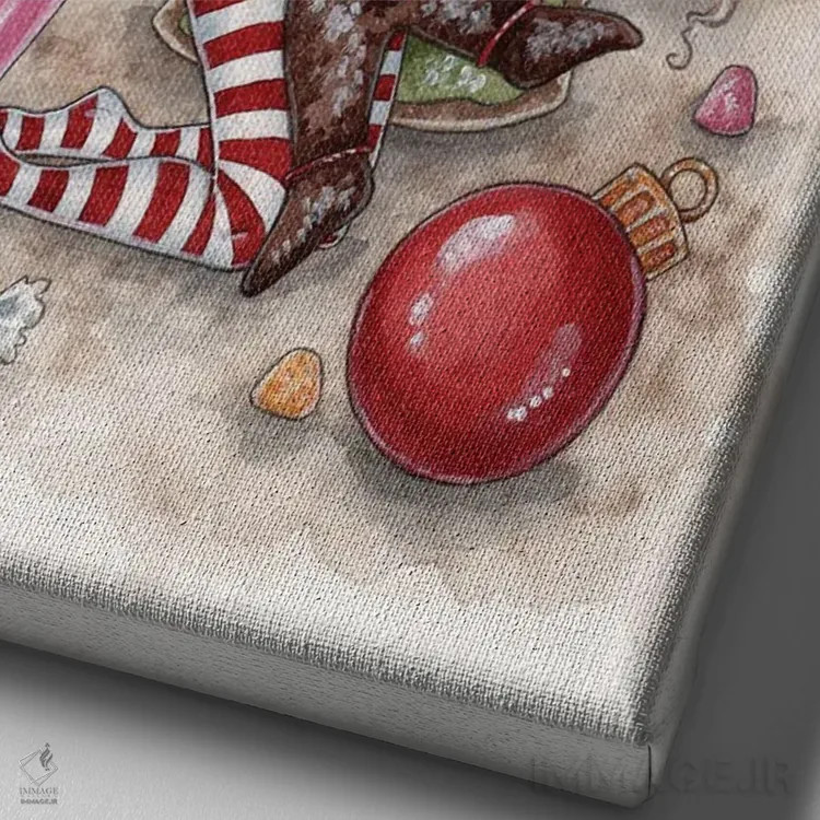 تابلو شب قبل از کریسمس بود اثر امی براون - نمای نزدیک بافت بوم