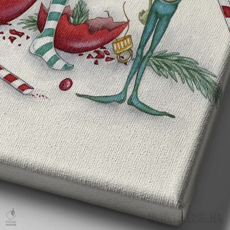 تابلو فهرست شیطونها اثر امی براون - نمای نزدیک بافت بوم