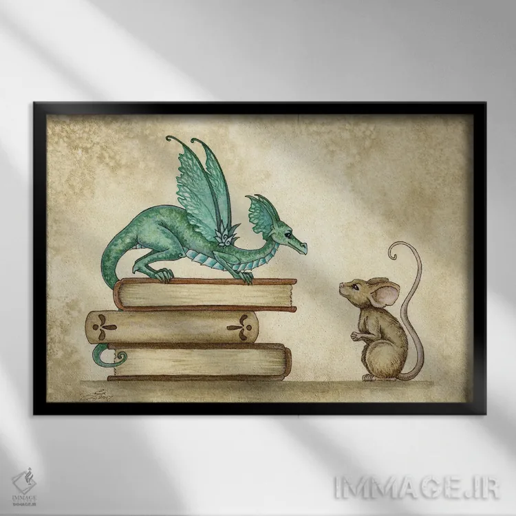 تابلو برخوردی کنجکاوانه اثر امی براون - نمای قابدار مشکی