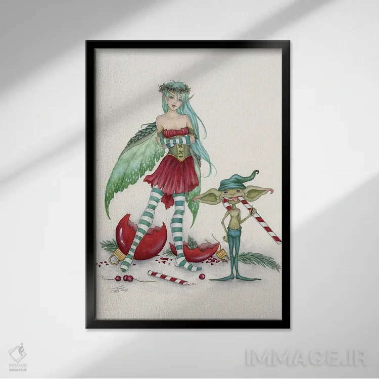 تابلو فهرست شیطونها اثر امی براون - نمای قابدار مشکی