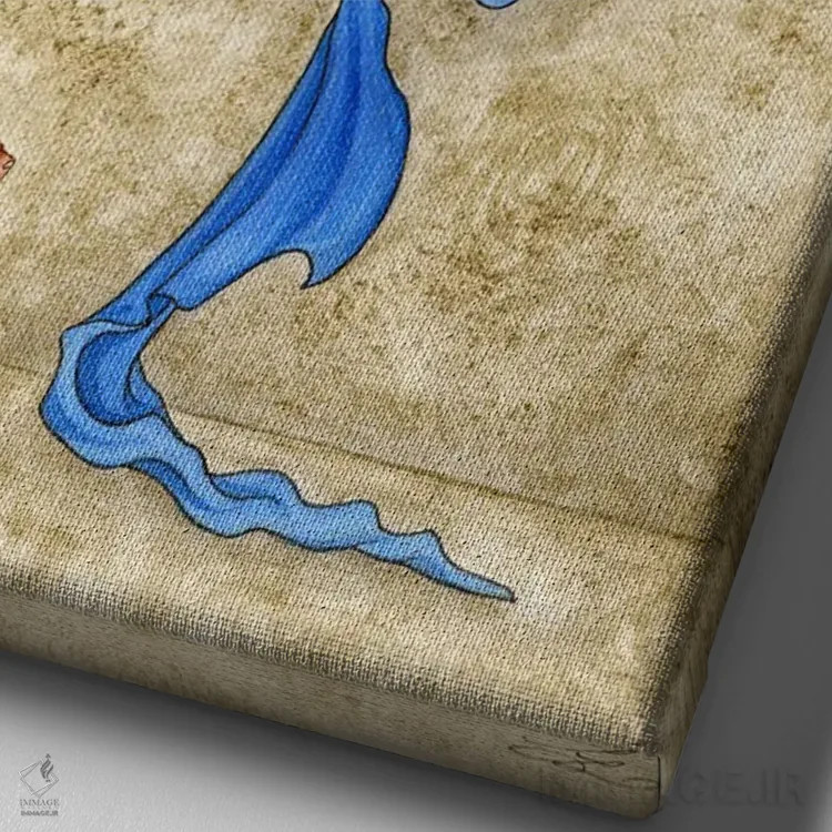 تابلو آبی اثر امی براون - نمای نزدیک بافت بوم