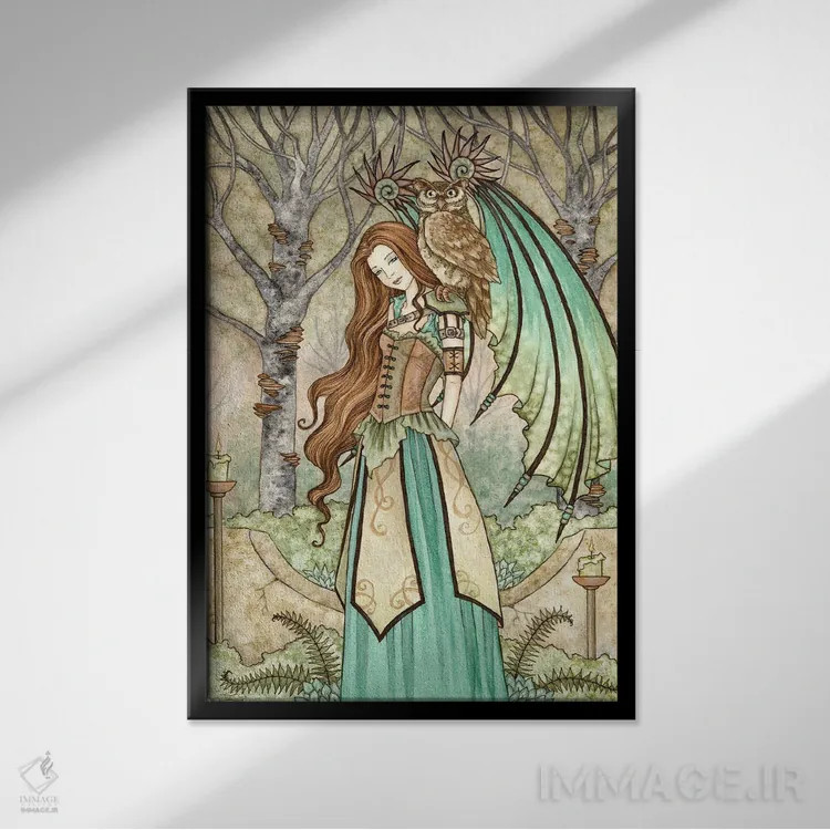 تابلو باغ خرد اثر امی براون - نمای قابدار مشکی