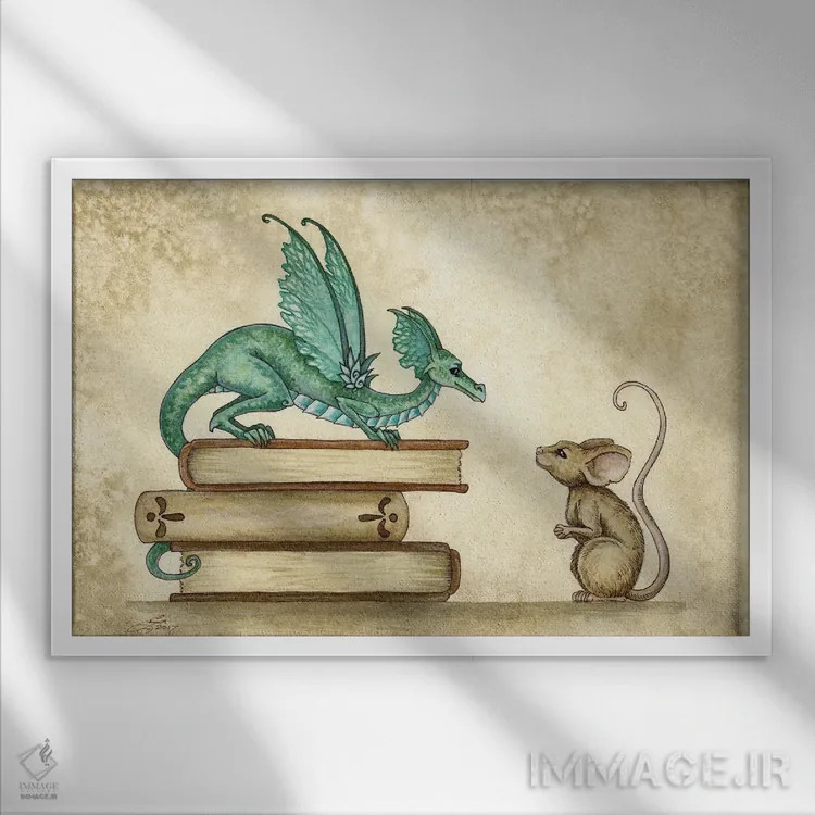 تابلو برخوردی کنجکاوانه اثر امی براون - نمای قابدار سفید