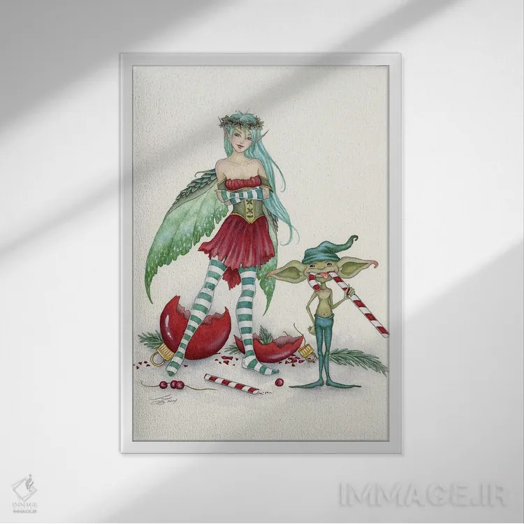 تابلو فهرست شیطونها اثر امی براون - نمای قابدار سفید