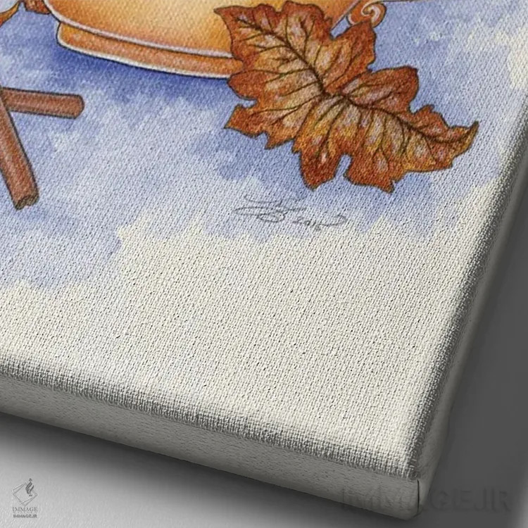 تابلو آرامش پاییزی اثر امی براون - نمای نزدیک بافت بوم