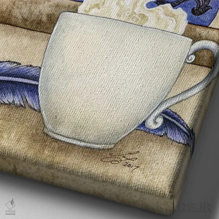 تابلو کتابخوان II اثر امی براون - نمای نزدیک بافت بوم