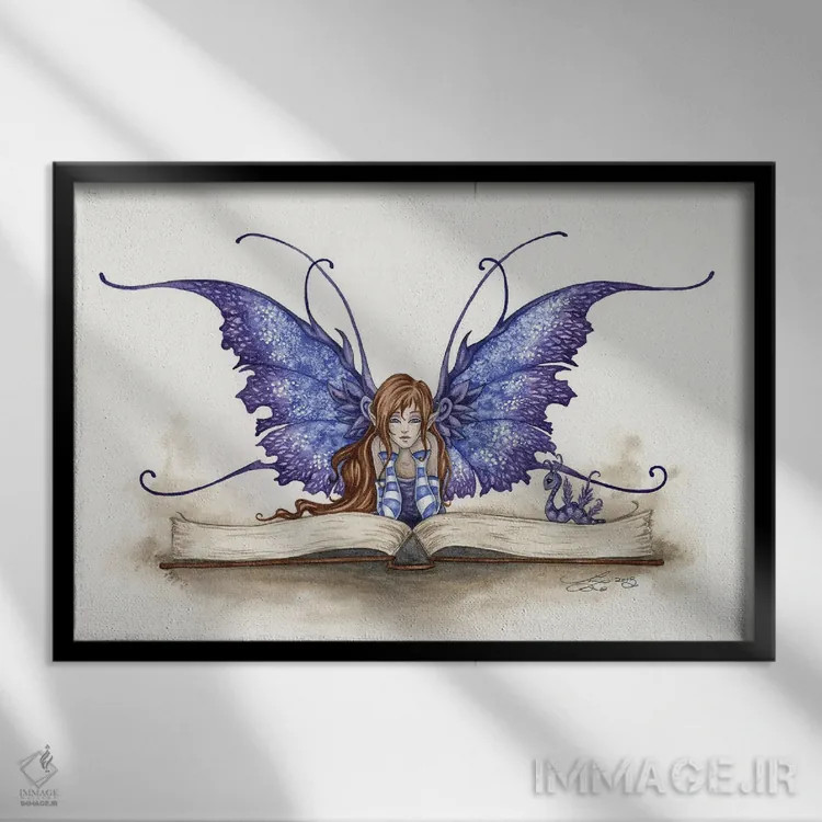 تابلو کتابخوان I اثر امی براون - نمای قابدار مشکی