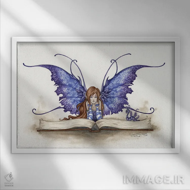 تابلو کتابخوان I اثر امی براون - نمای قابدار سفید