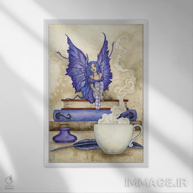 تابلو کتابخوان II اثر امی براون - نمای قابدار سفید