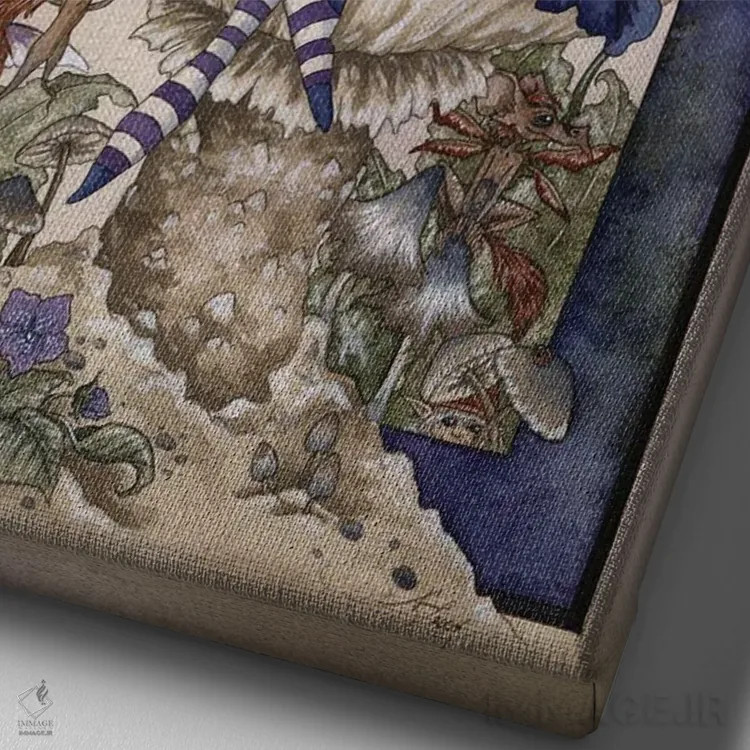 تابلو انتهای باغ اثر امی براون - نمای نزدیک بافت بوم