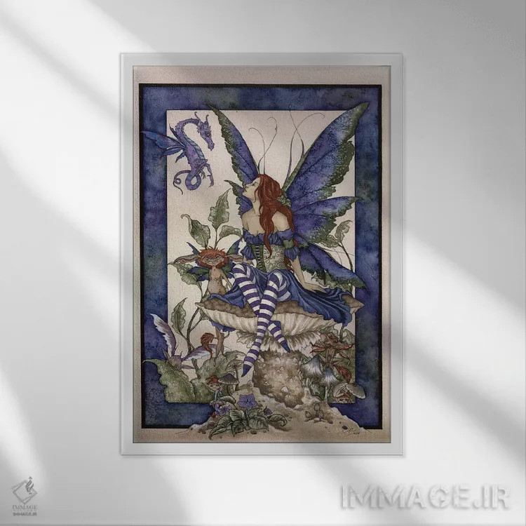 تابلو انتهای باغ اثر امی براون - نمای قابدار سفید