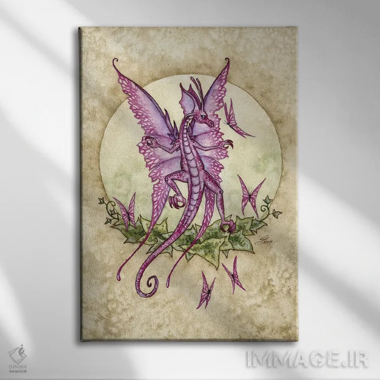 تابلو اژدهای رقصان اثر امی براون - نمای روبهرو روی دیوار