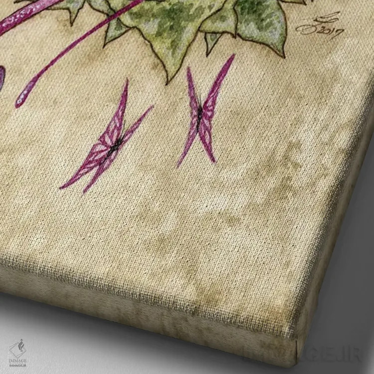 تابلو اژدهای رقصان اثر امی براون - نمای نزدیک بافت بوم