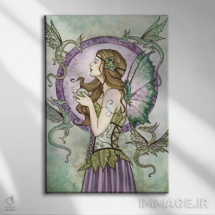 تابلو افسون اژدها اثر امی براون - نمای روبهرو روی دیوار