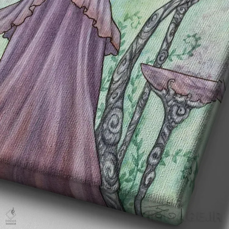 تابلو گوی اژدها اثر امی براون - نمای نزدیک بافت بوم