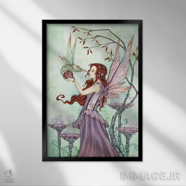 تابلو گوی اژدها اثر امی براون - نمای قابدار مشکی