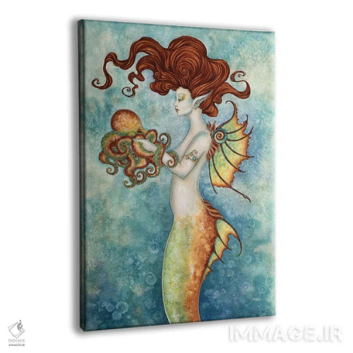 تابلو پری دریایی و هشتپا اثر امی براون - نمای پرسپکتیو محصول