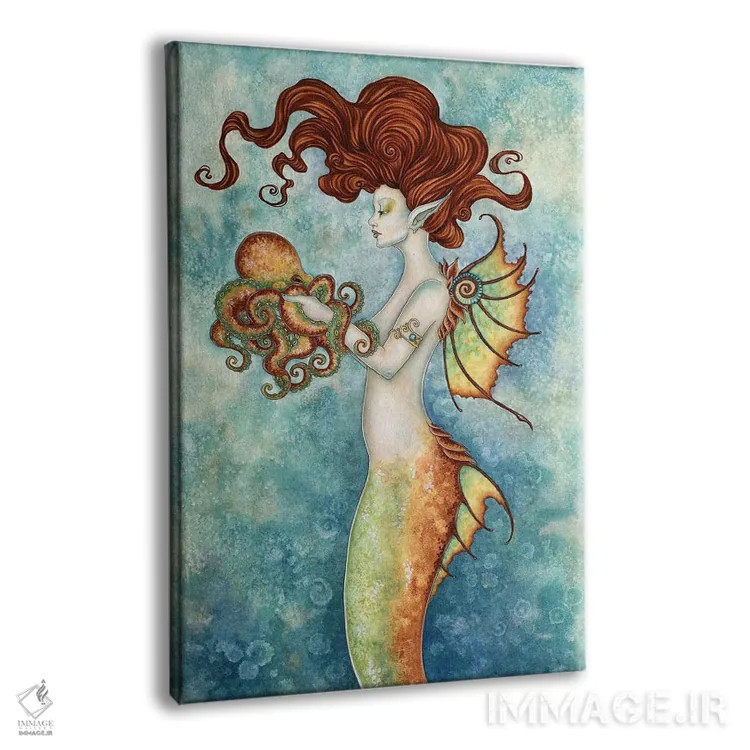 تابلو پری دریایی و هشتپا اثر امی براون - نمای پرسپکتیو محصول