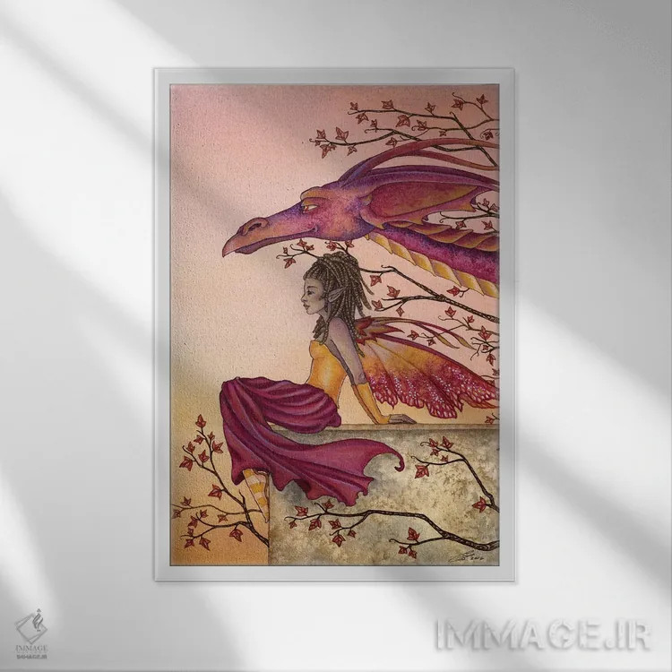 تابلو سلام به سپیدهدم اثر امی براون - نمای قابدار سفید