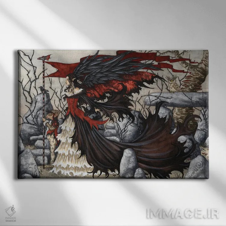 تابلو مورگان لفی (شخصیت افسانهای) اثر امی براون - نمای روبهرو روی دیوار