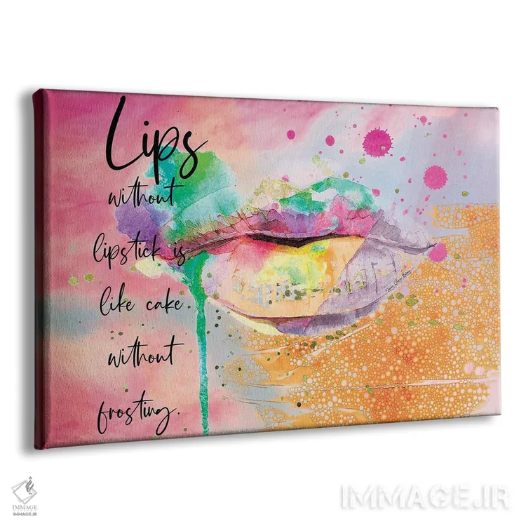 تابلو لبهای بدون رژلب اثر هنرِ چونی - نمای پرسپکتیو محصول