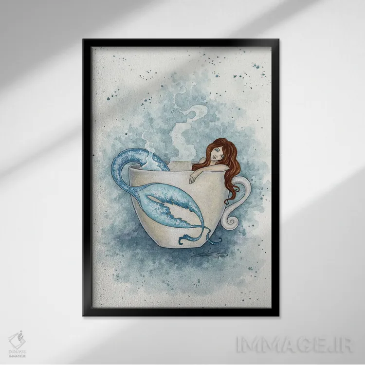 تابلو آرام باش اثر امی براون - نمای قابدار مشکی