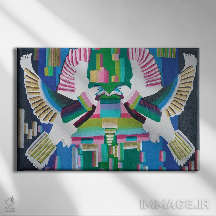 تابلو کبوترها اثر امی داینر - نمای روبهرو روی دیوار