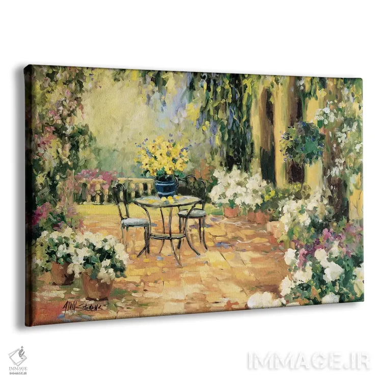 تابلو حیاط گلکاریشده اثر الین استیونز - نمای پرسپکتیو محصول