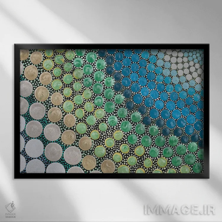 تابلو جادویی و کیهانی اثر امی داینر - نمای قابدار مشکی