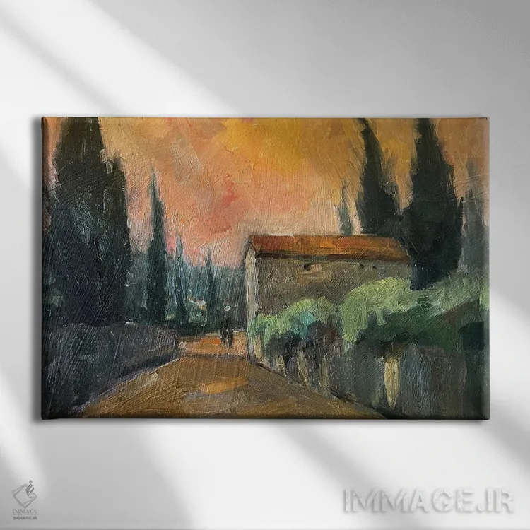 تابلو مزرعهٔ فرانسوی اثر الین استیونز - نمای روبهرو روی دیوار