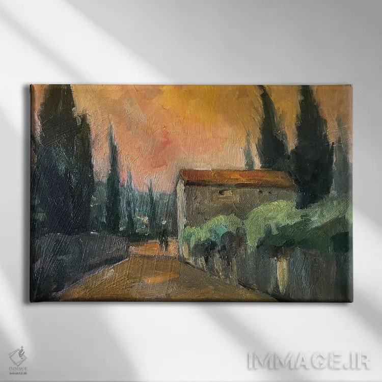 تابلو مزرعهٔ فرانسوی اثر الین استیونز - نمای روبهرو روی دیوار