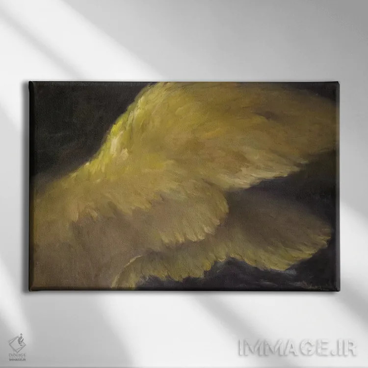 تابلو بالهای طلایی یک اثر الین استیونز - نمای روبهرو روی دیوار