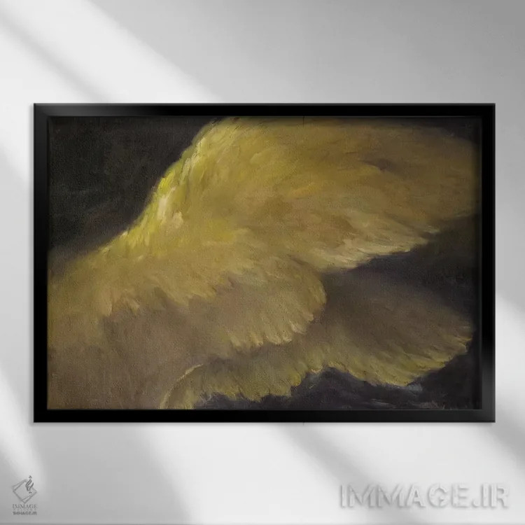 تابلو بالهای طلایی یک اثر الین استیونز - نمای قابدار مشکی