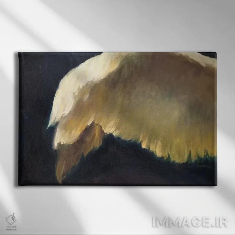 تابلو بالهای طلایی دو اثر الین استیونز - نمای روبهرو روی دیوار